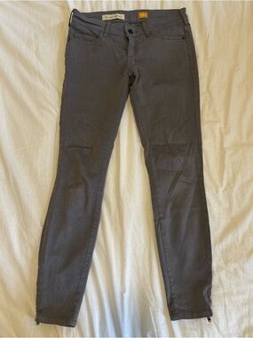 Anthropology Pilcro Womens Size 25P Gray Serif Skinny Stretch Pants Ankle Zipper
